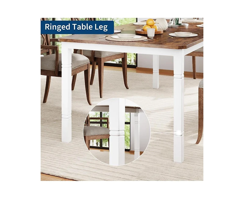gaomon Industrial 6-8 Person Dining Table with Metal Legs