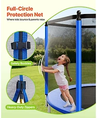 Mecale 12 Ft Outdoor Trampoline with Enclosure Net 400 lbs Capacity