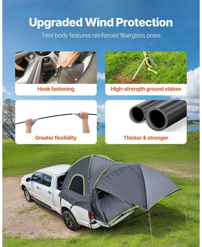 Mecale Truck Bed Tent for 5.0 to 5.2 Ft Pickup with Awning Rainfly
