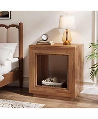 Tribesigns End Table, 24" Side Table with Storage Shelf, Farmhouse Style
