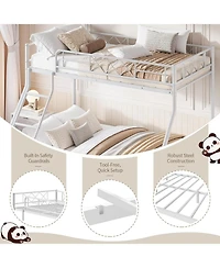 gaomon Bunk Bed Heavy Duty Metal with Ladder and Safety Rails, No Box Spring Required