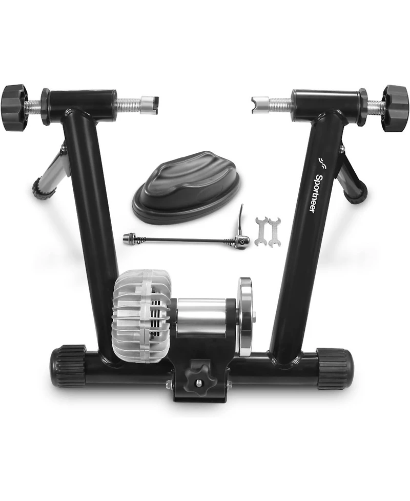 Sportneer Fluid Bike Trainer Stand with Auto Resistance and Noise Reduction, Wheels for Road Bikes