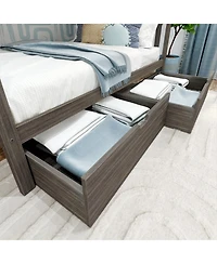 Max & Lily Full Bunk Bed With Ladder on End and Storage Drawers