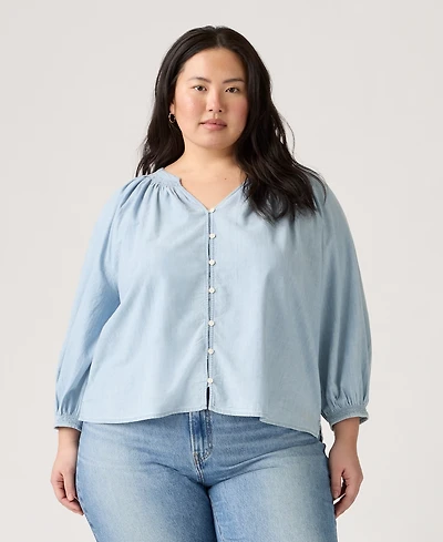 Levi's Plus Relaxed-Fit Button-Front Top