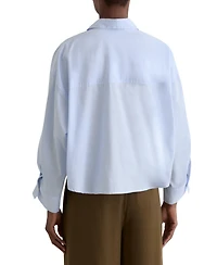 Reiss Women's Cotton Cropped Long-Sleeve Shirt