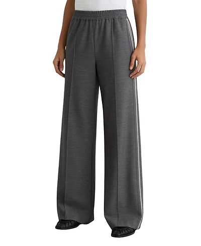 Reiss Women's Marlow Melange Side-Stripe Wide-Leg Pants