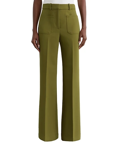 Reiss Women's Priya Twill High-Rise Flared Pants