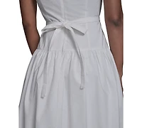 Karl Lagerfeld Paris Women's 3D Floral Drop Waist A-Line Midi Dress