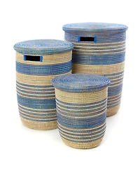African Modern, Ebb and Flow Striped Hampers, Set of 3