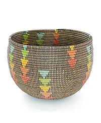 African Modern, Prism Triangles Deep Storage Bowl Basket
