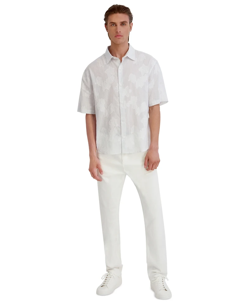 Karl Lagerfeld Paris Men's Raised Cloud Flower Stripe Shirt