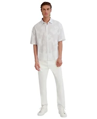 Karl Lagerfeld Paris Men's Raised Cloud Flower Stripe Shirt