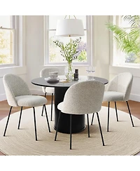 Maison Boucle 19.5" Seat Height Fabric Dining Side Chairs Set of 4, Metal Legs