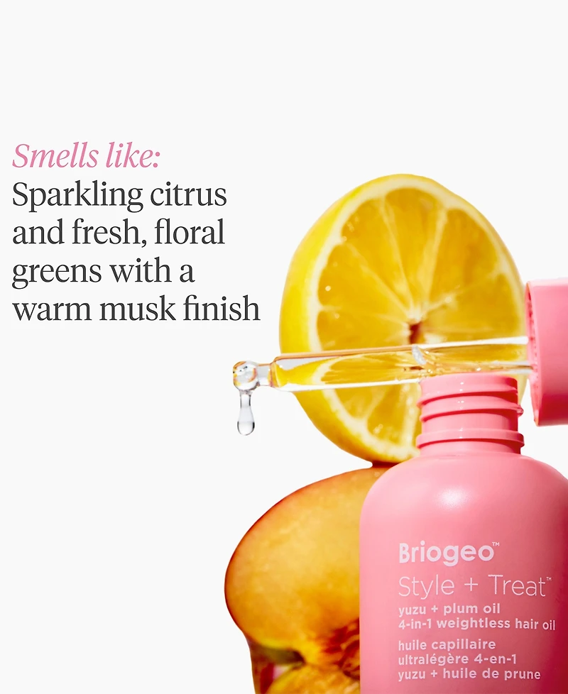 Briogeo Style + Treat Yuzu + Plum Oil 4-in-1 Weightless Hair Oil, 1.5 oz.