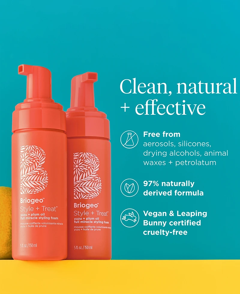 Briogeo Style + Treat Yuzu + Plum Oil Full Miracle Styling Foam, 5 oz.
