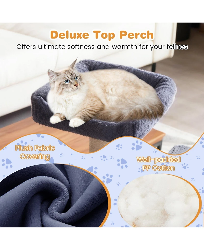 Cozito Cat Tree 63 inch Tall for Indoor Cats Multi-Level Tower