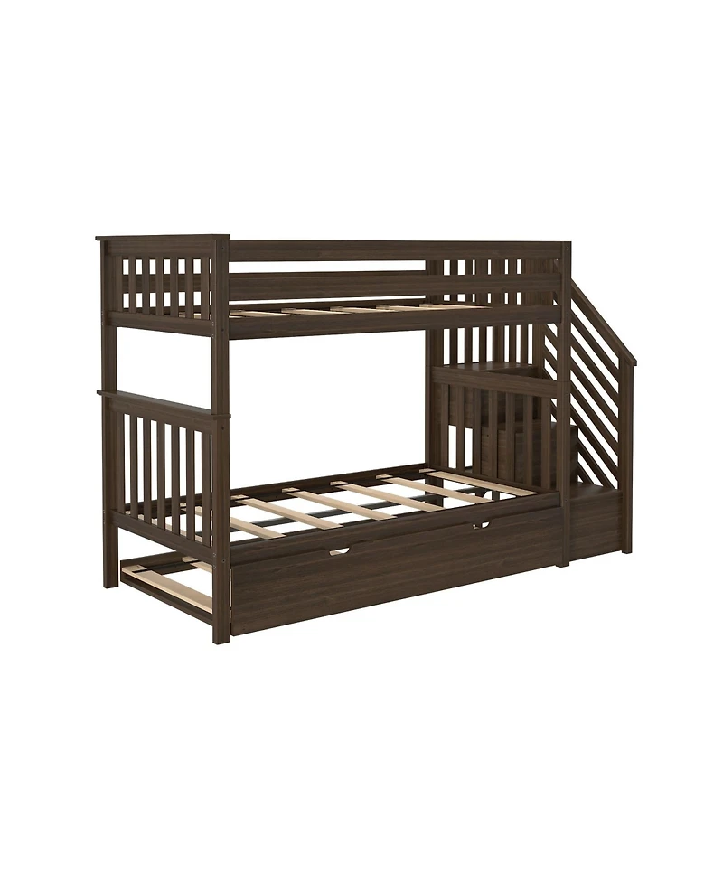 Max & Lily Twin over Staircase Bunk with Trundle