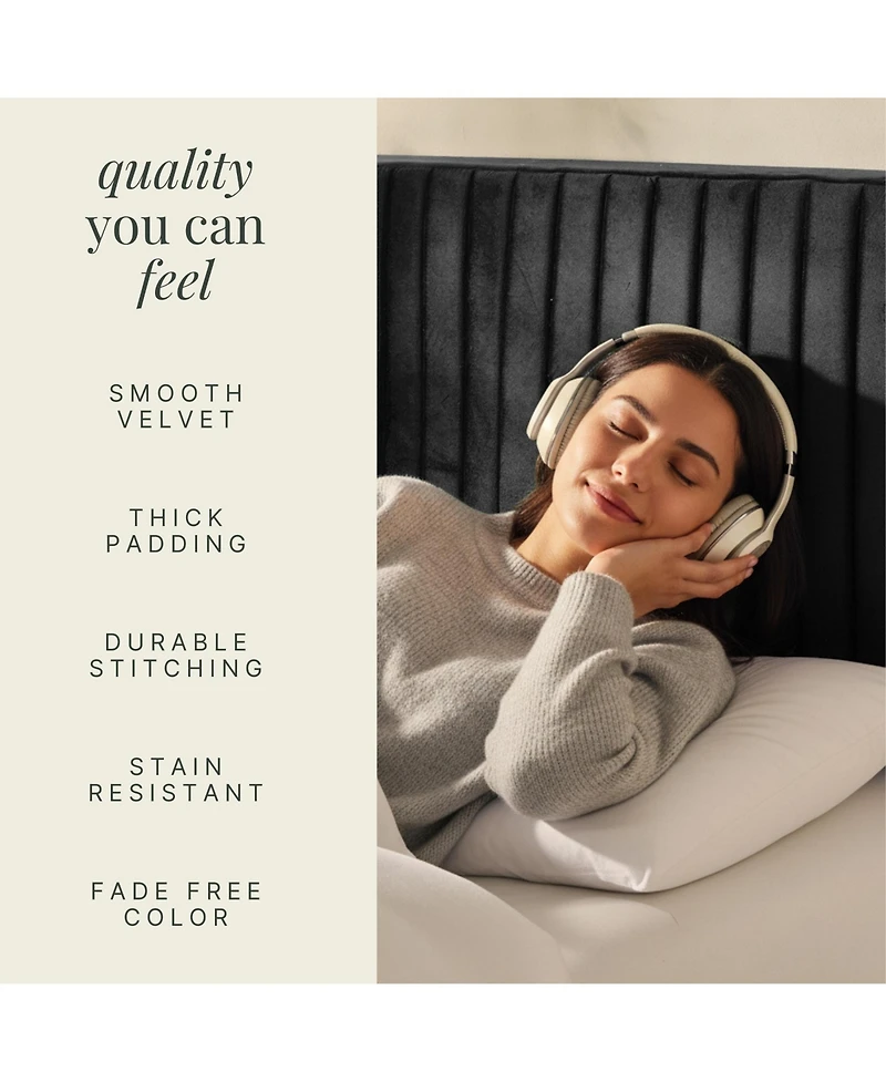 Nestl Velvet Headboard, wall mounted, peel and stick, easy assemble