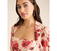 Muse Women's Pleated Square Neck Corset Top