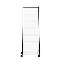 Sugift 6-Tier Brochure Display Rack on Wheels, Iron Floor Standing Literature Holder