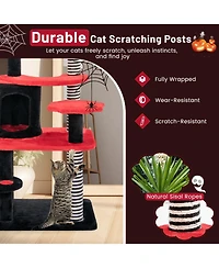 Cozito Cat Tree Gothic Style with Cat Bed Condo and Sisal Posts