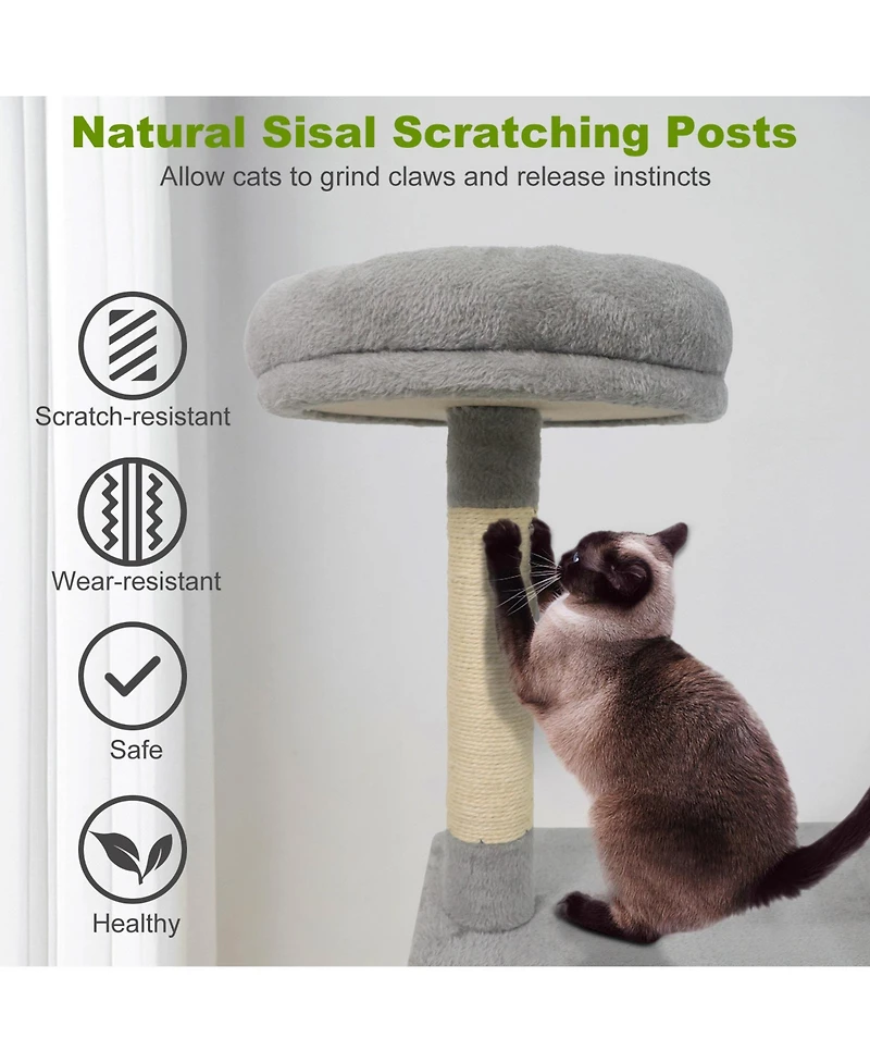 Cozito Cat Tree 48 inch Multi-Level with Large Condo and Top Perch