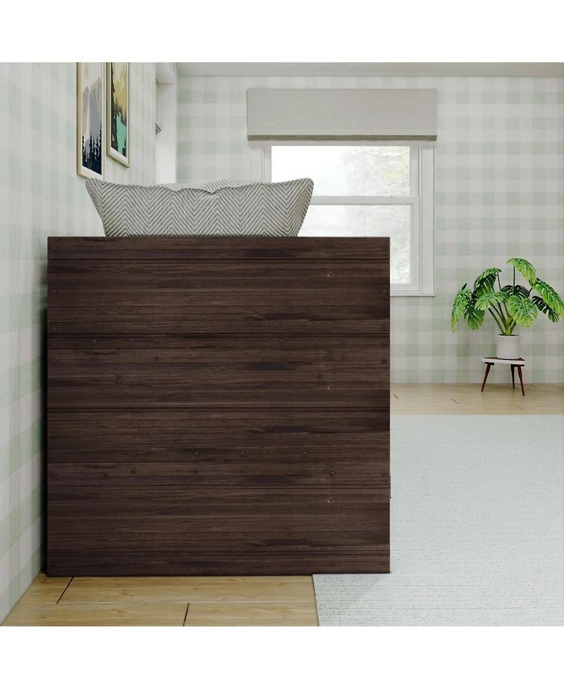 Max & Lily Solid Wood Modern Farmhouse Low Loft Bed, Bed Frame for Kids with 2 Bookcases