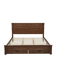 Sailvan Bed with 2 Storage Drawers, Led Lights, Usb Charging Station