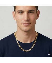Metallo Stainless Steel Gold Plated, 20" Unisex Cuban Chain Necklace