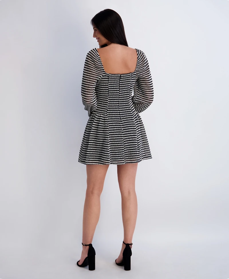 Kensie Women's Novelty Print Sweetheart Neck Dress
