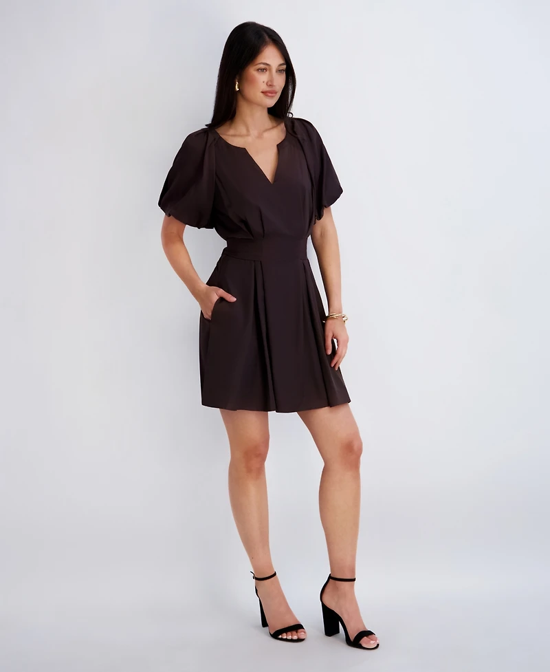 Kensie Women's Short-Sleeve V-Neck Dress
