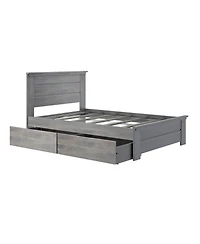 Max & Lily Full Bed Frame with Storage Drawers, Solid Wood Platform for Kids