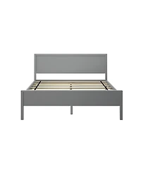 Max & Lily Queen Bed Frame, Solid Wood Classic Platform with Panel Headboard for Kids