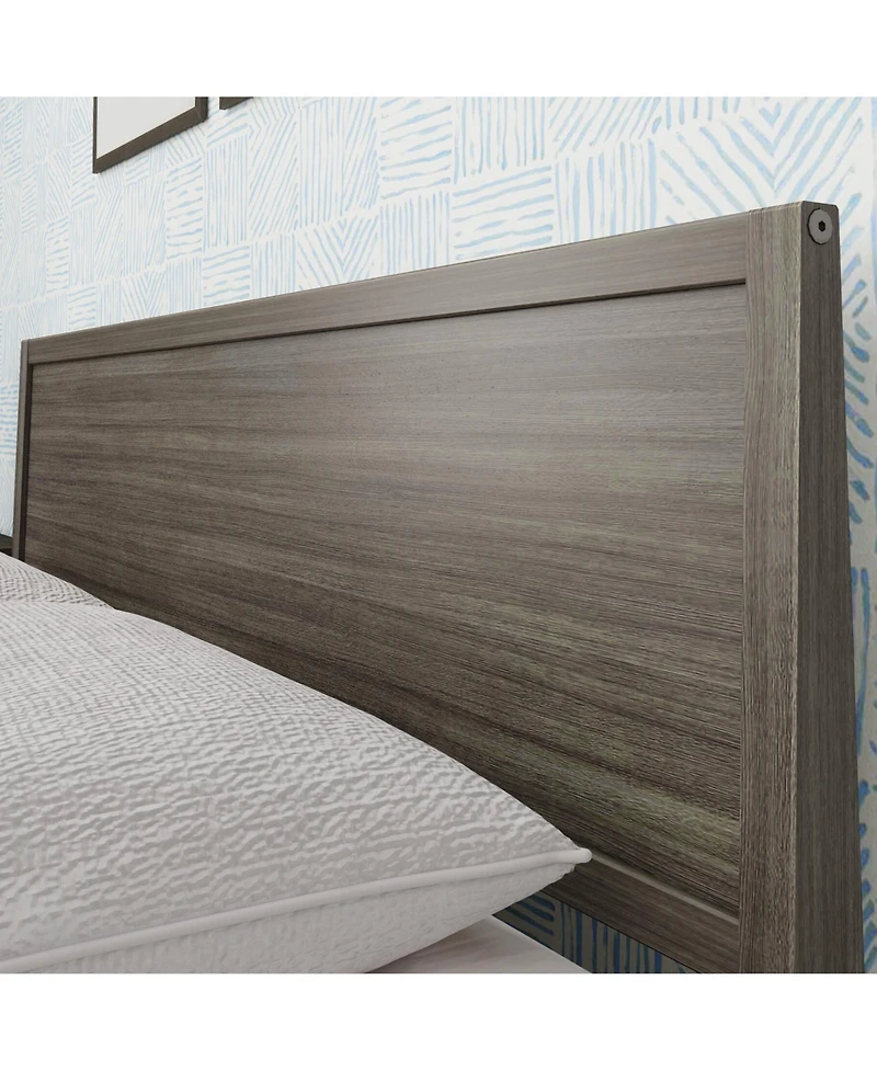 Max & Lily Queen Bed Frame, Solid Wood Classic Platform with Panel Headboard for Kids