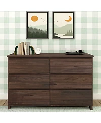 Max & Lily 6 Drawer Dresser, Storage Drawers Farmhouse Solid Wood Bedroom Dressers