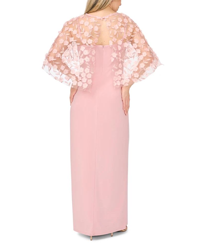 Msk Petite Polyester Blend Crewneck Gown