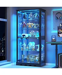 Vlsrka 71" Tall Curio Cabinet with Rgb Lights for Collectibles