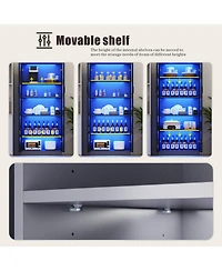 Vlsrka Display Cabinet with Doors and Adjustable Shelves