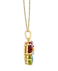 Macy's Multi-Gemstone (4-3/10 ct. t.w.) & Diamond Accent Pendant Necklace in 10k Yellow Gold