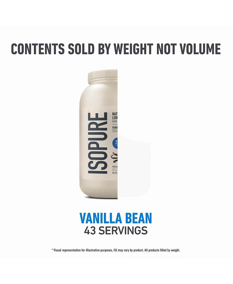 Isopure Low Carb Protein, Naturally Sweetened Vanilla Powder, 3 lb