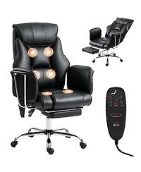 Homcom Massage Office Chair with 6 Points Vibration, Desk Chair,