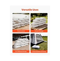 Sugift Empty Sandbags 100 Packs 16 x 26 in Heavy Duty Sand Bags Sacks with Ties 50lb Capacity