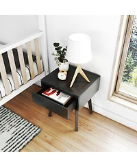 Max and Lily Scandinavian Nightstand with 1 Drawer
