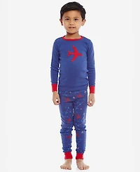 Leveret Toddler Boys Two-Piece Cotton Long Sleeve Shirt and Pants Pajama Set