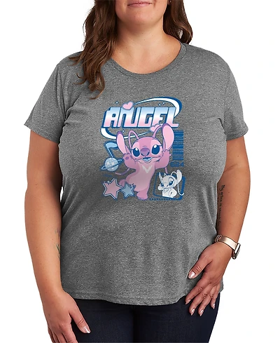 Hybrid Apparel Plus Lilo Stitch Angel Y2k Popstar Short-Sleeve Graphic T-Shirt