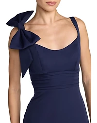 Mac Duggal Women's Scoop Neck Trumpet Gown with Bow Detail