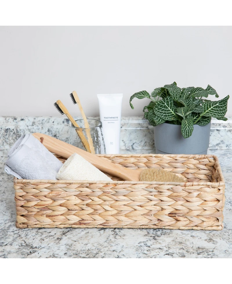 Household Essentials Handwoven Paper Rope Rectangular Storage Basket