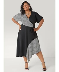 Ashley Stewart Women's awaomen's Printed Paneled A Line Dress