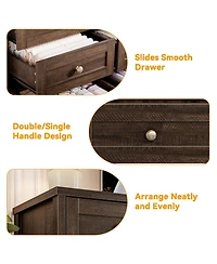 gaomon 12 Drawer Wood Dresser with Wide Top for 65" Tv, Modern Farmhouse Storage Cabinet Bedroom