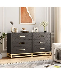 gaomon 3 Drawer Wood Dresser, Modern Storage Chest for Bedroom, Living Room, Hallway or Nursery